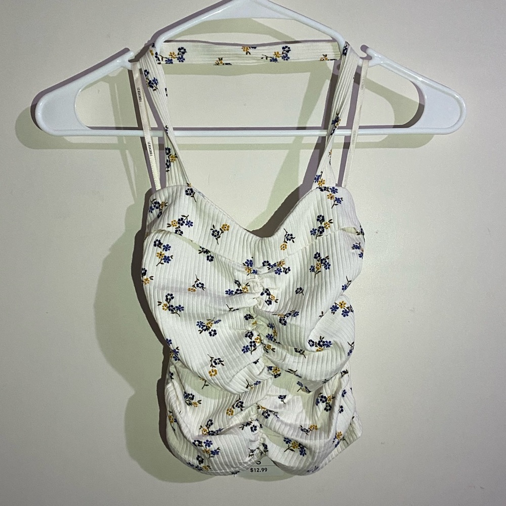Forever 21 White Floral Halter